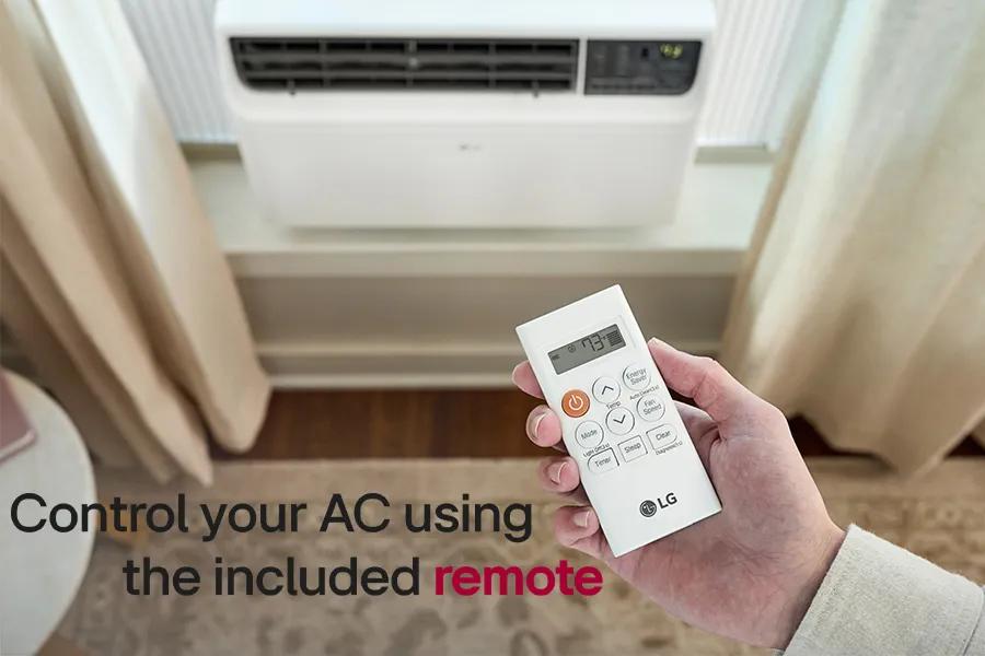 
Control your AC using
the included remote
Mode
Ter
73
Temp
Energy Save
Speed
Sleep
Clear
Dapent
LG