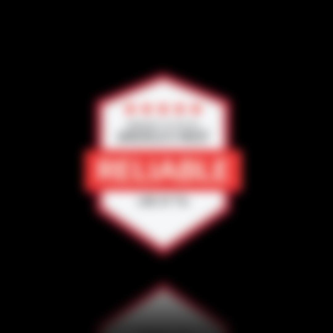 “America’s Most Reliable Line of TVs” badge on a dark, mirrored background.