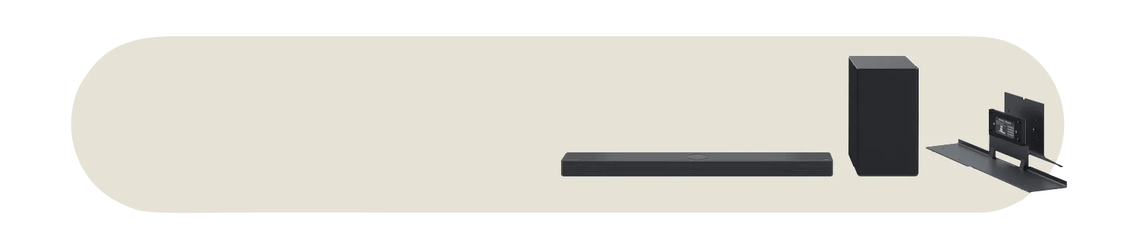 LG soundbar with subwoofer and Synergy Bracket.