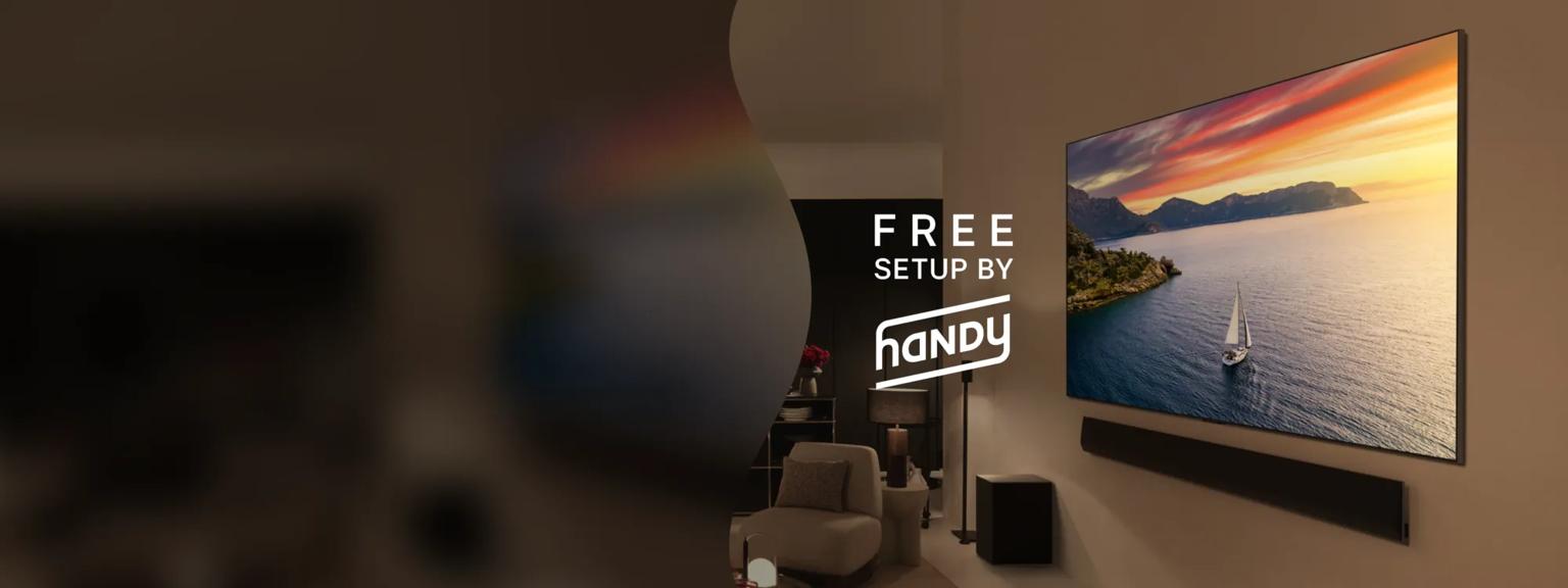 Let us do the heavy lifting for your new TV. Enjoy professional installation by Handy. Whether you prefer wall mounting or stand setup, it's on us.