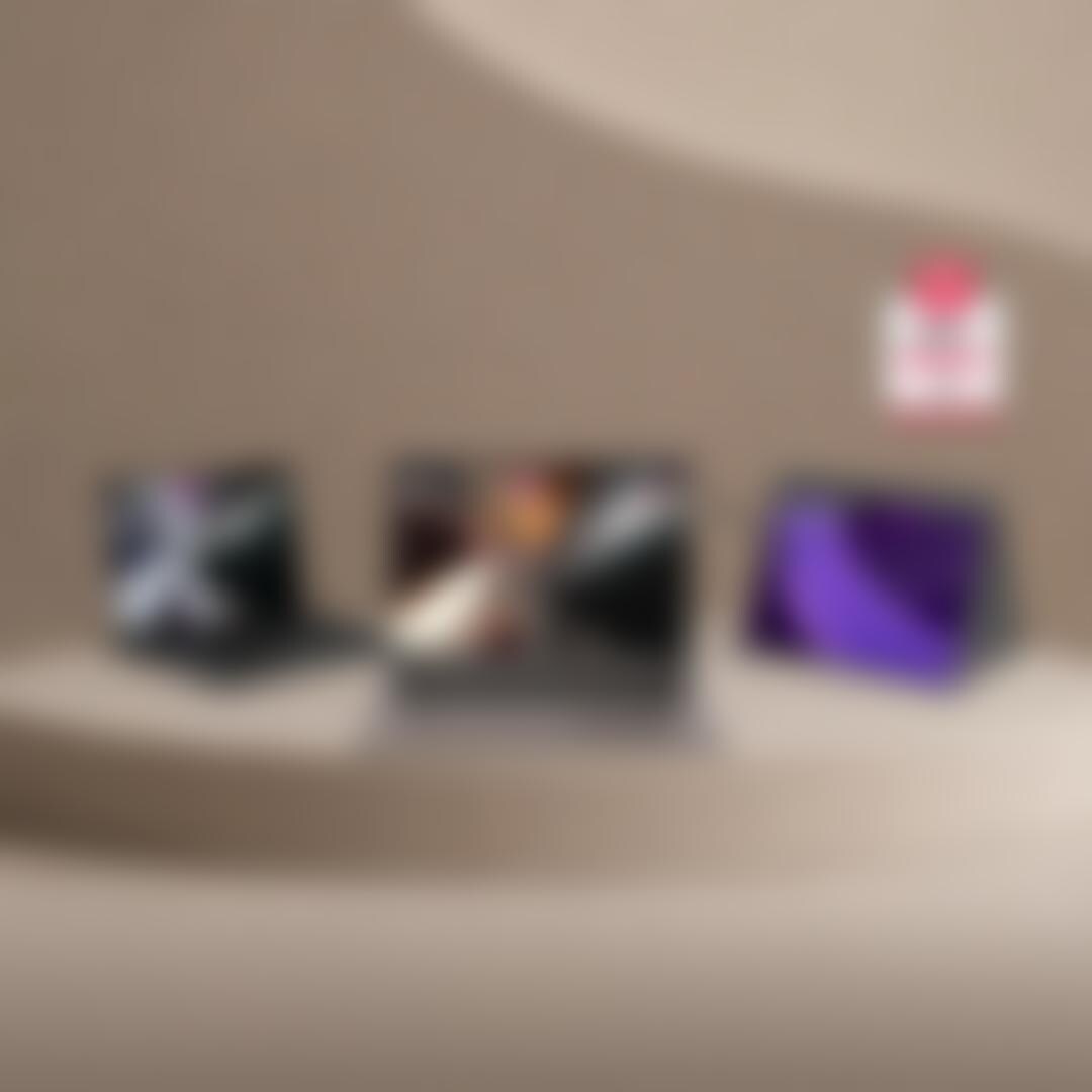 Three LG gram laptops (gram AI, gram AI, and gram Pro in 2-in-1 tent mode with stylus) displayed on a tan pedestal against a warm neutral background, each showing colorful abstract wallpapers. A "PCMag Best Brands 2026" badge appears in the upper right.