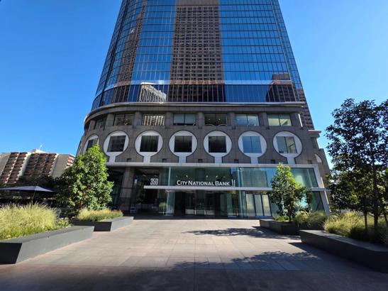 Exterior photo of the building the LG LA BIC showroom is in