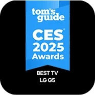Badge for Tom’s Guide CES 2025 Awards, BEST TV LG G5.