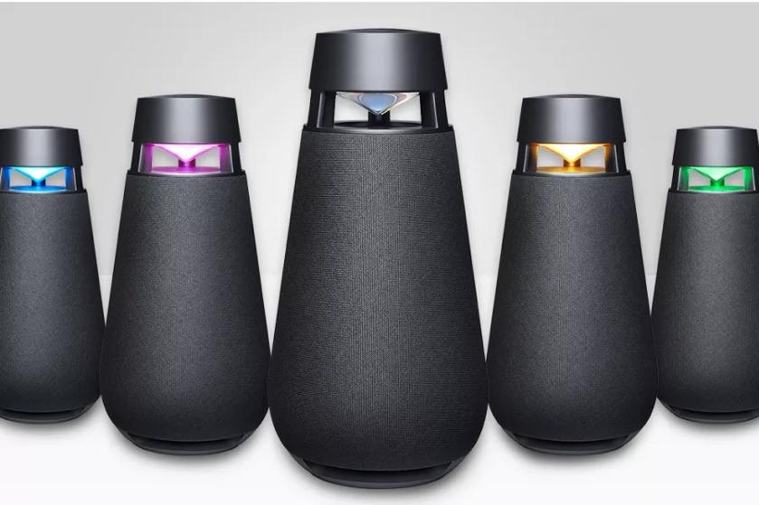 5 XBOOM 360 Speakers in a line